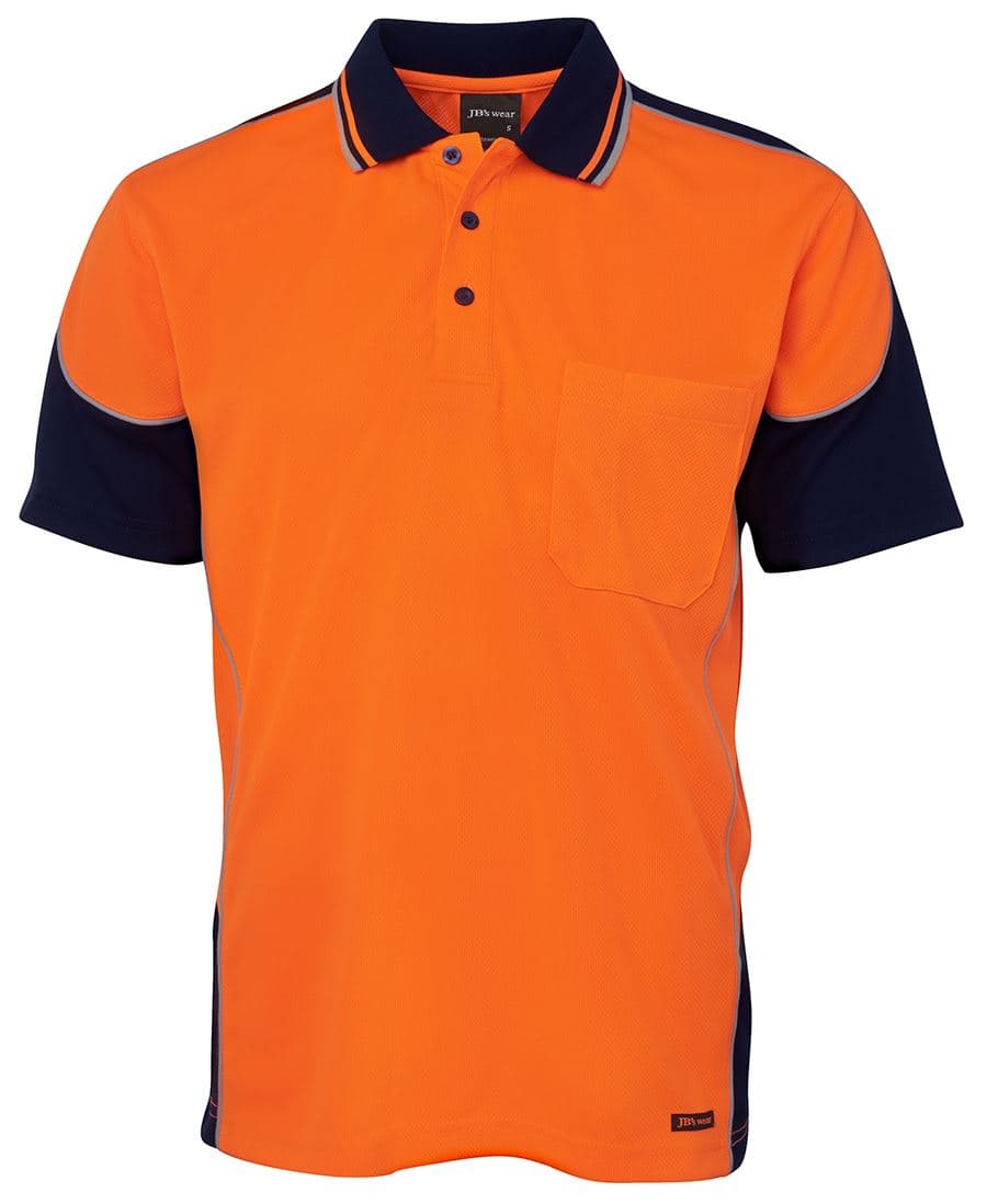 JB's Hi Vis 4602.1 S/S Contrast Piping Polo Lime/Black
