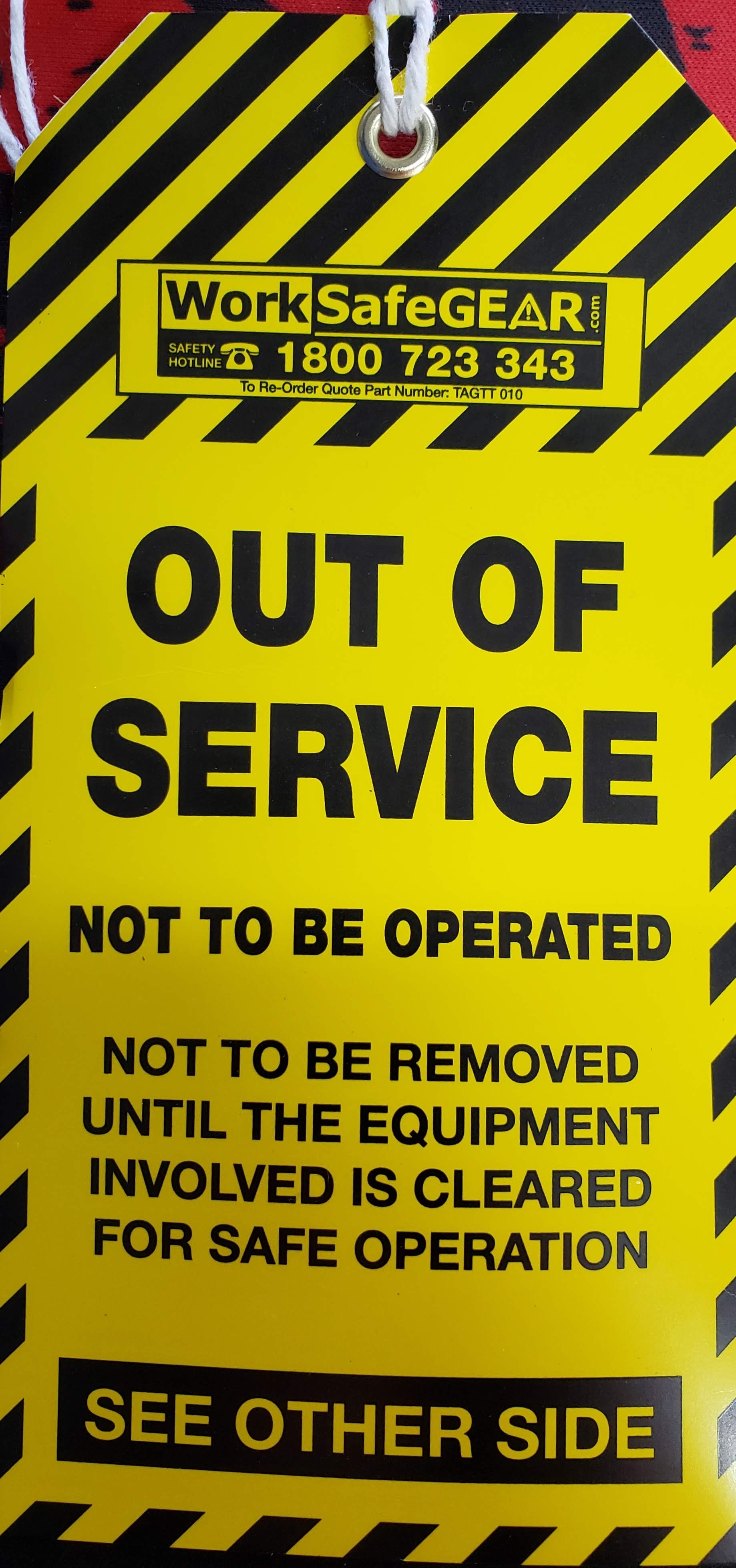 (PK50) OUT OF SERVICE Tags with Cable Ties